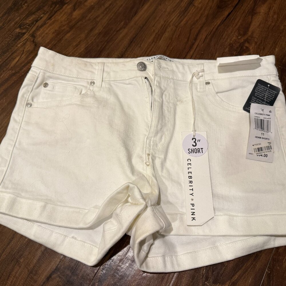 Celebrity Pink White Shorts - Size 11 - New with Tags